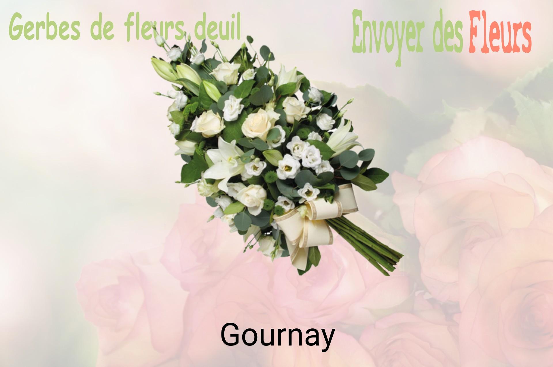Gerbe de fleurs de deuil livrée à Gournay